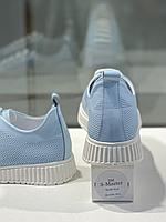 Кожаные женские кроссовки голубого цвета "Nemca". Качественная женская обувь., фото 2