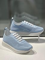 Кожаные женские кроссовки голубого цвета "Nemca". Качественная женская обувь., фото 7