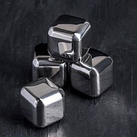 Набор камней для виски «Куб», 4 шт, 2,5×2,5 см, нержавеющая сталь