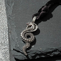 Кулон-амулет "Уаджит", цвет чернёное серебро на чёрном шнурке, 37 см