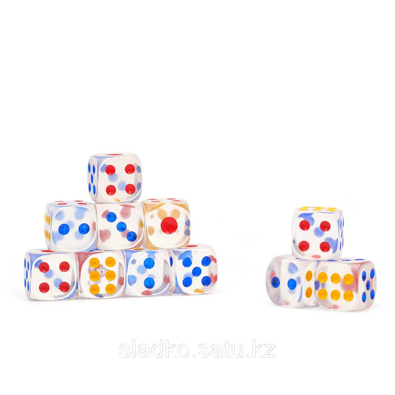 Кости игральные Зарики Кубики прозрачные акрил 1,4х1,4 см - фото 1 - id-p116133375