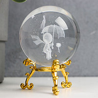 Сувенир стекло "Маленький принц" d=6 см ажурная подставка 8,5х6х6 см