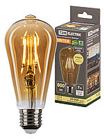 Лампа светодиодная «Винтаж» золотистая ST64, 7 Вт, 230 В, 2700 К, E27 (конус)