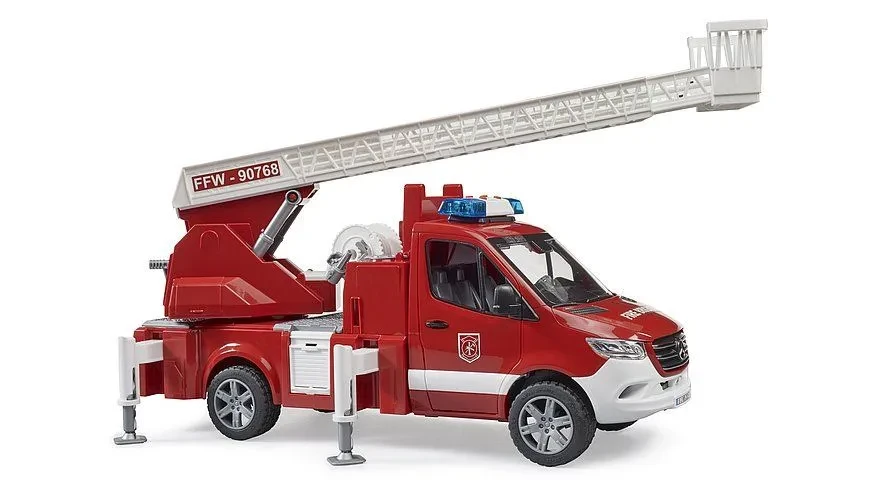 Брудер Bruder Пожарная машинка Mercedes Sprinter с лестницей и помпой с модулем со световыми и звуковыми - фото 4 - id-p116134462