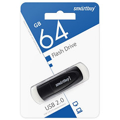 Флеш-накопитель USB 2.0 SmartBuy 064GB Scout (SB064GB2SCR),  черный