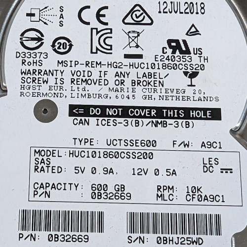 Hitachi 600 ГБ серверный жесткий диск (HUC101860CSS200) - фото 2 - id-p116135221