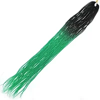 Канекалон афро. Зеленый с черным