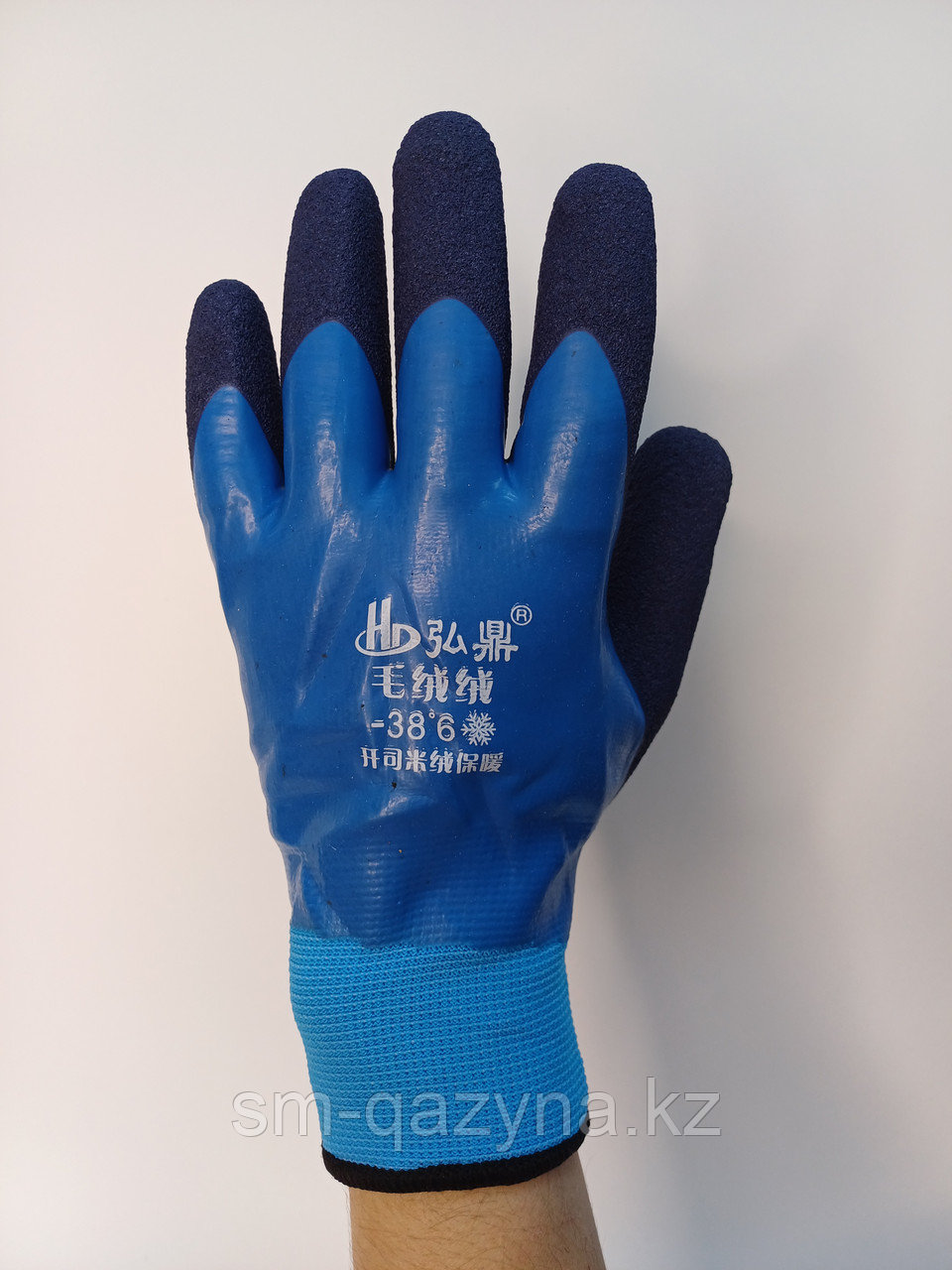 Акриловая зимняя перчатка с утеплением синяя -30 - фото 2 - id-p105634458