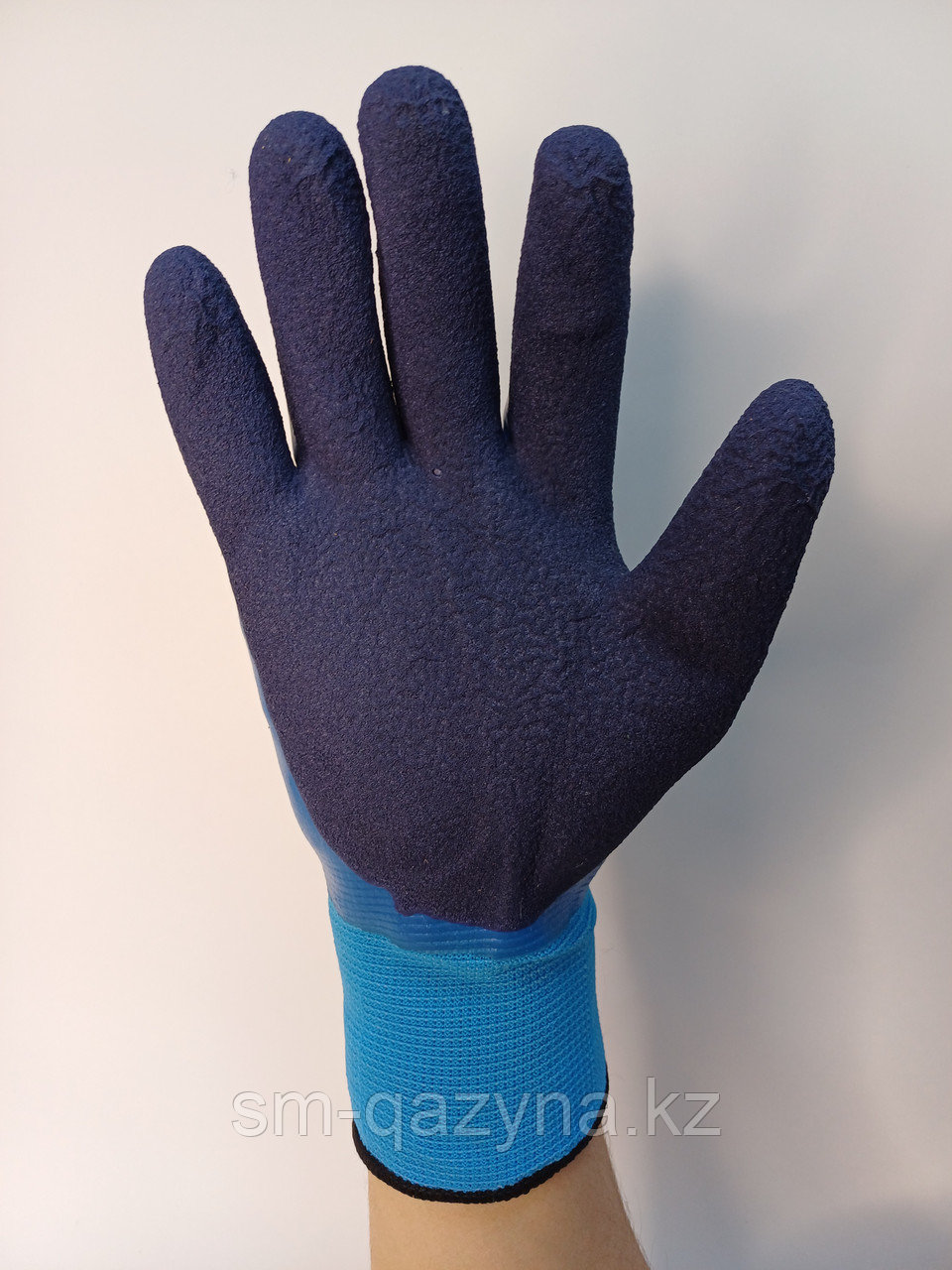 Акриловая зимняя перчатка с утеплением синяя -30 - фото 3 - id-p105634458