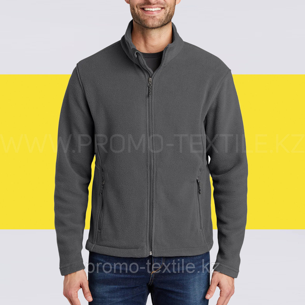 Флисовая кофта серого цвета | Пошив серый флисовый джемпер - фото 1 - id-p116135997