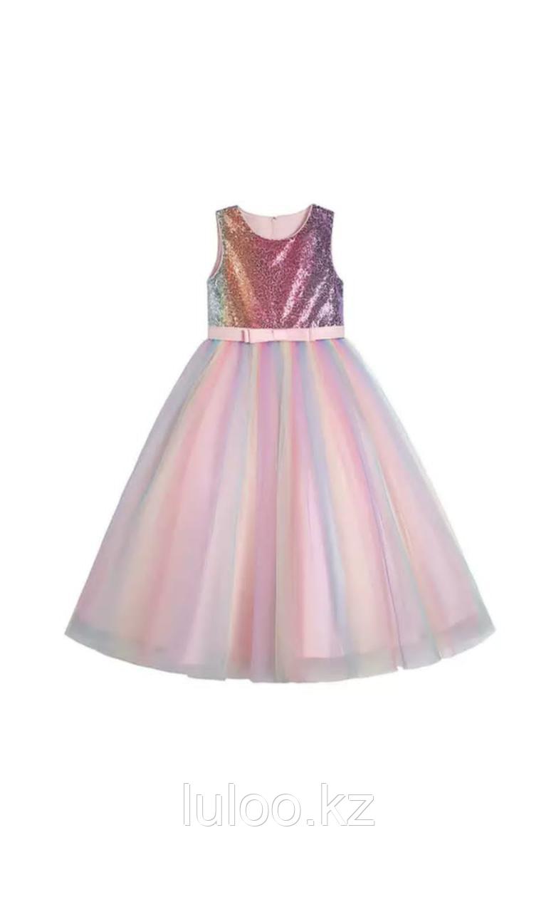 Нарядное детское платье с пайетками, розовое. От 8 до 12 лет. - фото 4 - id-p116139011