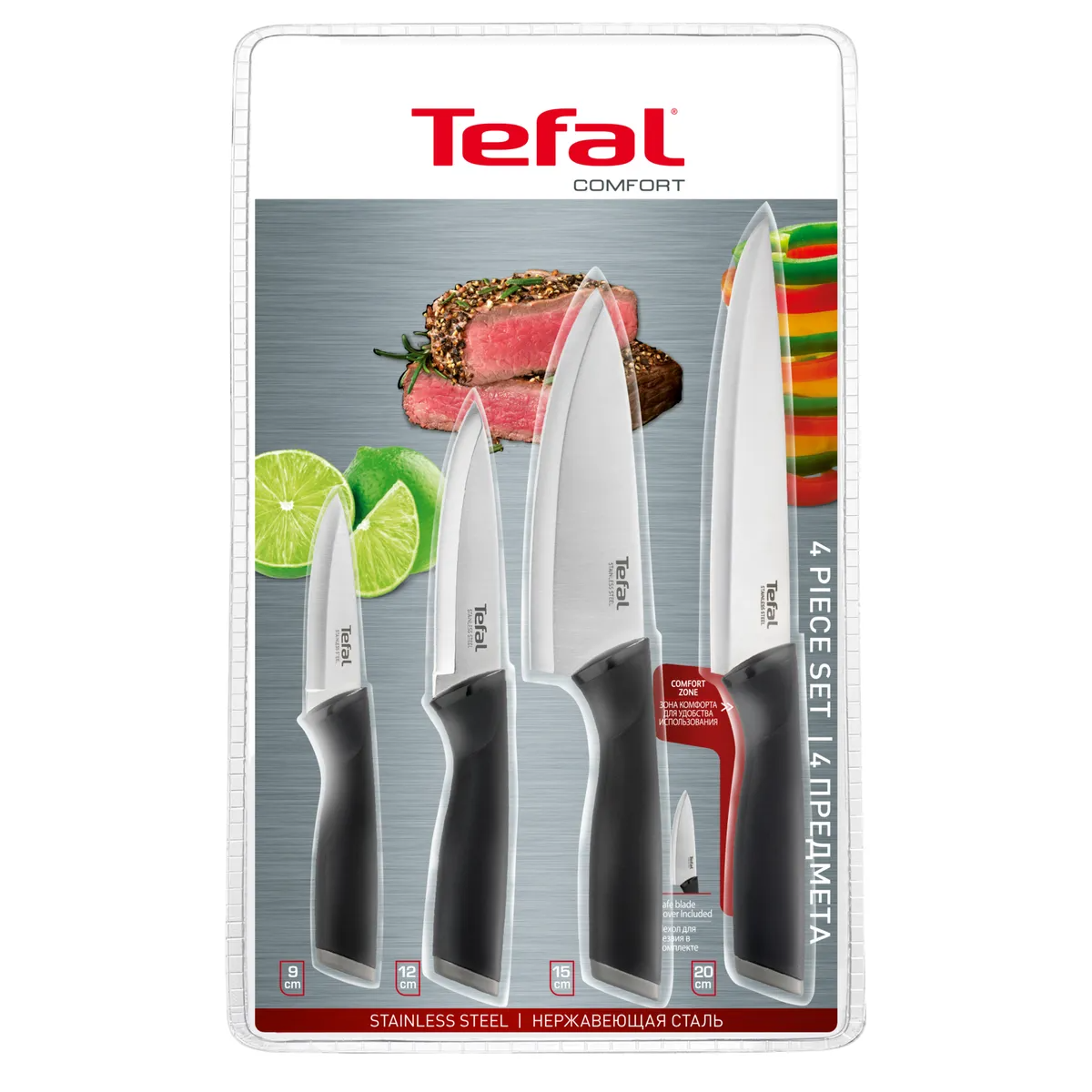 Набор ножей Tefal Сomfort knives K221S475 (2100121761) чёрный - фото 2 - id-p116142317