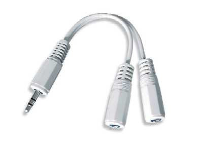 Cablexpert CCA-415W Кабель разветвитель аудио сигнала jack 3.5(Male) на 2х jack 3.5(Female) 10см, белый