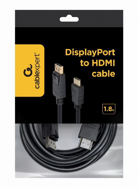 Cablexpert CC-DP-6 Кабель DisplayPort 1.8м, 20M/20M, черный, экран, пакет