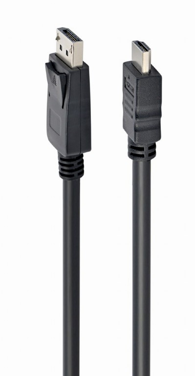 Cablexpert CC-DP-HDMI-7.5M Кабель DisplayPort-HDMI, 7.5м, 20M/19M, черный, экран, пакет