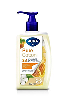 Жидкое крем-мыло для рук и тела AURA Pure Cotton 2в1 Хлопок и мёд, 300 мл
