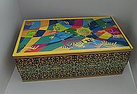 Косметические салфетки двухслойные в коробке "Желтый орнамент", 200 листов