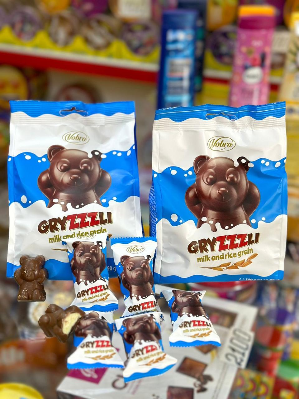 Шоколадные конфеты Мишка Гризли Vobro Gryzzzli Milk 190 гр