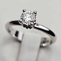 Сертификат GIA Золотое кольцо с бриллиантом б/з 0,50Ct VS2/J Good, размер 16.8