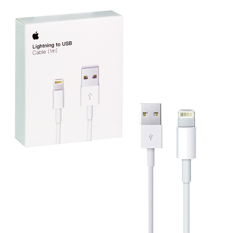 Кабель Apple lightning to USB, 1m, MQUE2ZM/A, A1856, NTW, White - фото 1 - id-p116144486