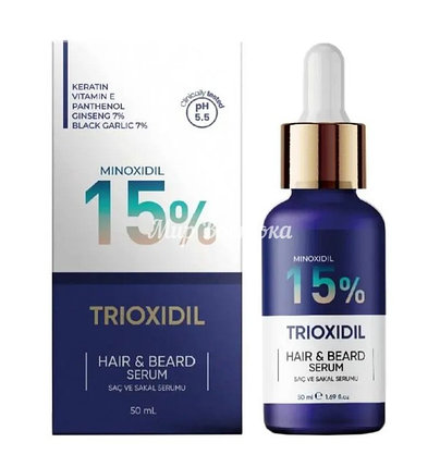 Сыворотка для роста бороды и волос Trioxidil 15% Medina (50 мл, Турция), фото 2