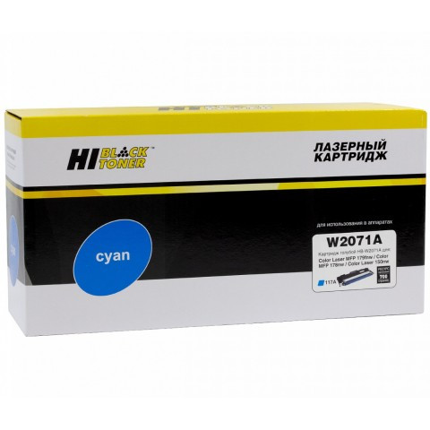 Тонер-картридж Hi-Black (HB-W2071A) для HP Color Laser 150a/150nw/178nw/179fnw, №117A, C, 0,7K - фото 1 - id-p114187054