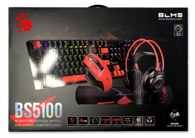 Комплект игровой Bloody BS5100 4в1 S510R+W95Max Sports Red + G200S + BP-50L - фото 1 - id-p116146158
