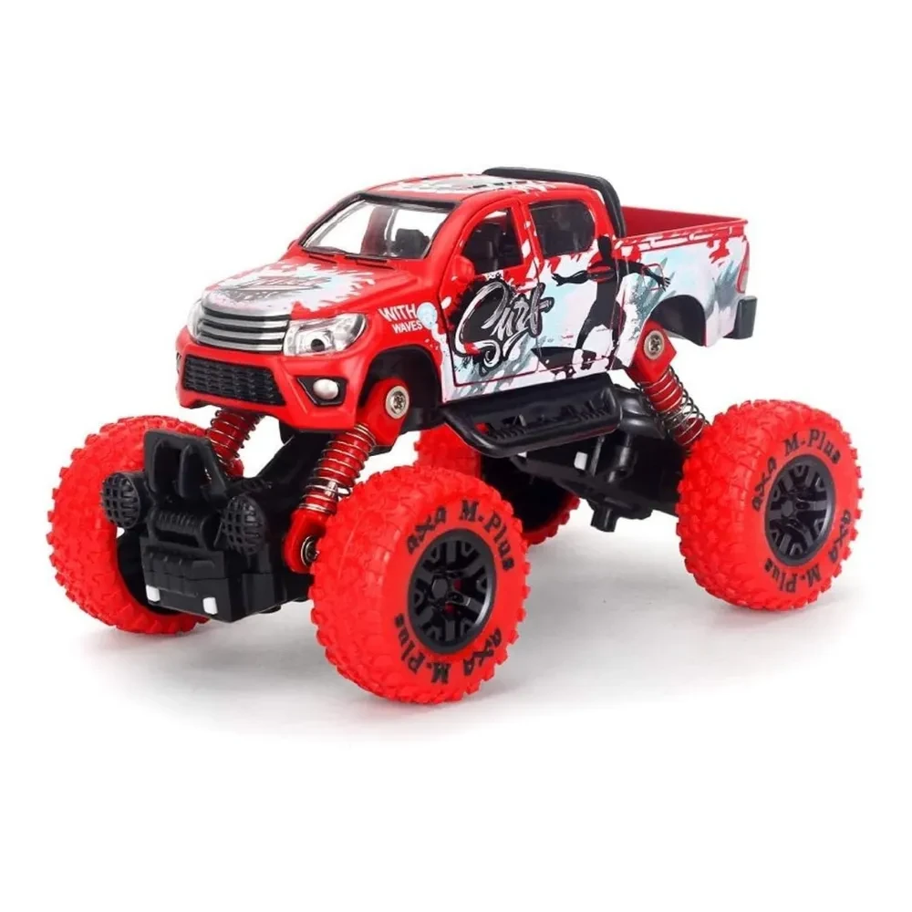 Инерционная металлическая машинка Wincars КРАСНЫЙ джип с большими колёсами