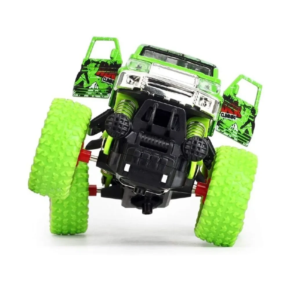 Инерционная металлическая машинка Wincars ЗЕЛЁНЫЙ джип с большими колёсами