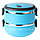 Ланч бокс для еды контейнер пищевой 2 секции (Two layers) 1,4 л голубой, фото 2