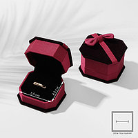 Футляр под кольцо "Подарок" 6,5x5,5x4,5, цвет розовый, вставка чёрная