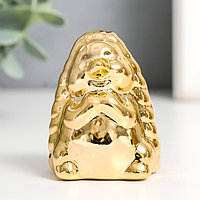 Сувенир керамика "Ёжик" золото 5х4,5х6,7 см