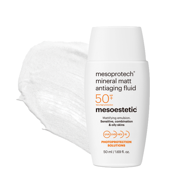 Mesoestetic Антивозрастной солнцезащитный флюид mesoprotech mineral matt antiaging fluid
