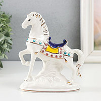 Сувенир керамика "Конь с попоной" стразы 15 см