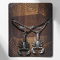 Кулоны «Неразлучники» скорпион, цвет серебро с чернёным серебром, 50 см