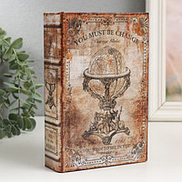 Шкатулка-книга дерево кожзам "Старинный глобус" 4х12х18 см