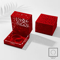 Футляр бархатный под браслет «Куб резной», 10×10×6,5, цвет красный, вставка красная