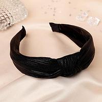 Ободок для волос "Престиж" 3 см, чёрный металлик