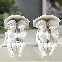 Сувенир полистоун "Белоснежные ангелочки под зонтом" 9х4,7х5,5 см МИКС