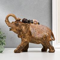 Сувенир полистоун "Африканский слон с младенцем" под дерево 20х25х10,5 см