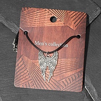 Кулон унисекс "Крылья", цвет чернёное серебро на чёрном шнурке, 42 см