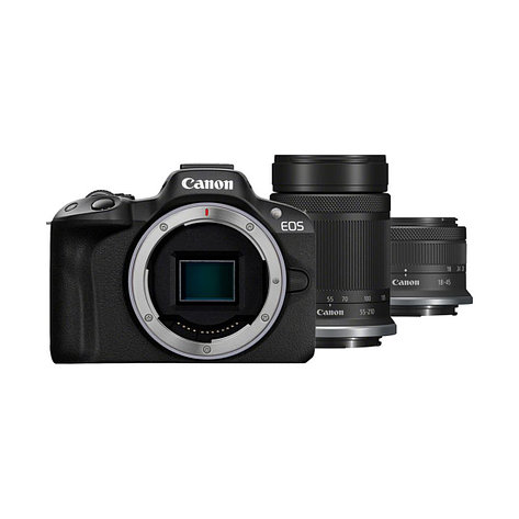 Цифровой фотоаппарат CANON EOS R50 + RF-S 18-45 mm IS STM + RF-S 55-210 mm IS STM Black, фото 2