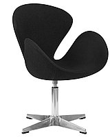 Кресло дизайнерское SWAN, черная ткань AF9, алюминиевое основание