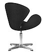 Кресло дизайнерское  SWAN, черная ткань AF9, алюминиевое основание, фото 3