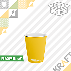 Бумажный биоразлагаемый стакан "SUNFLOWER" Желтый 250мл ○ D80 (50уп ○ 1000кор)