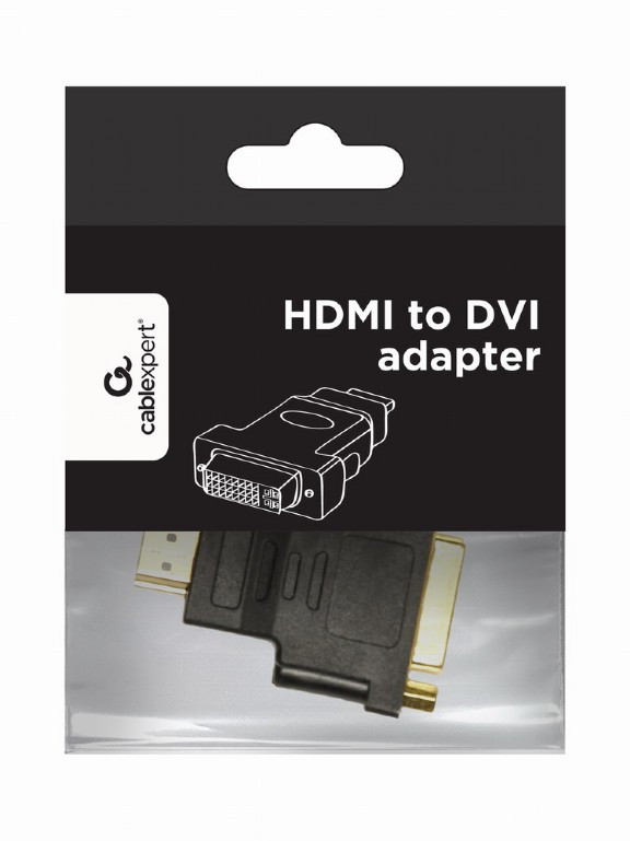 Cablexpert A-HDMI-DVI-3 Переходник HDMI-DVI 19M/25F, золотые разъемы, пакет, черный - фото 2 - id-p116149514