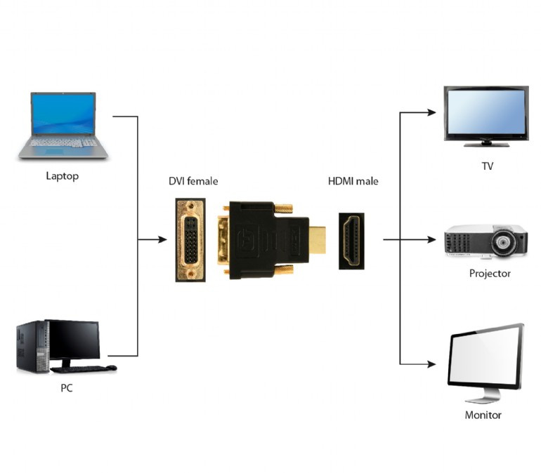 Cablexpert A-HDMI-DVI-3 Переходник HDMI-DVI 19M/25F, золотые разъемы, пакет, черный - фото 3 - id-p116149514
