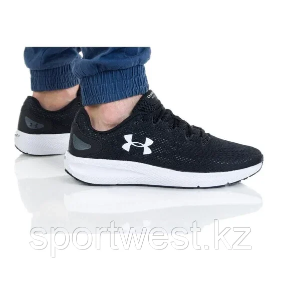 Мужские кроссовки спортивные для бега синие текстильные низкие с белой подошвой Under Armour UA Charged - фото 3 - id-p116162379
