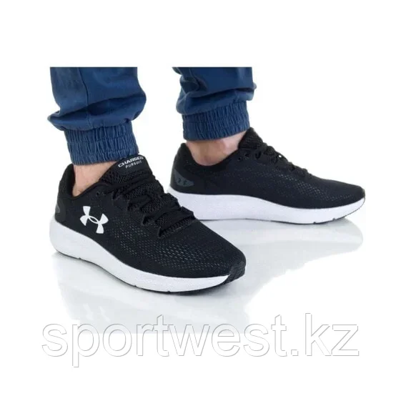 Мужские кроссовки спортивные для бега синие текстильные низкие с белой подошвой Under Armour UA Charged - фото 4 - id-p116162379