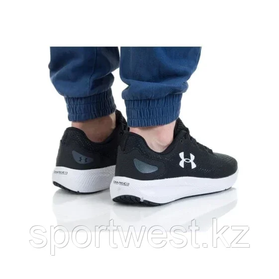 Мужские кроссовки спортивные для бега синие текстильные низкие с белой подошвой Under Armour UA Charged - фото 7 - id-p116162379
